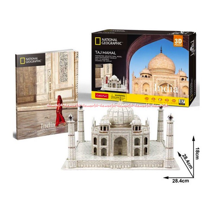 National Geographic Taj Mahal India 87 Keping Mainan Susun Puzzle 3D