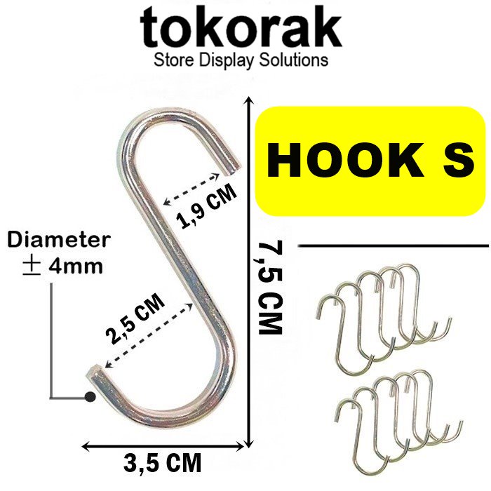 KAITAN HOOK S 10 PCS GANTUNGAN CANTOLAN PENGAIT RAM ANDDDISPLAY