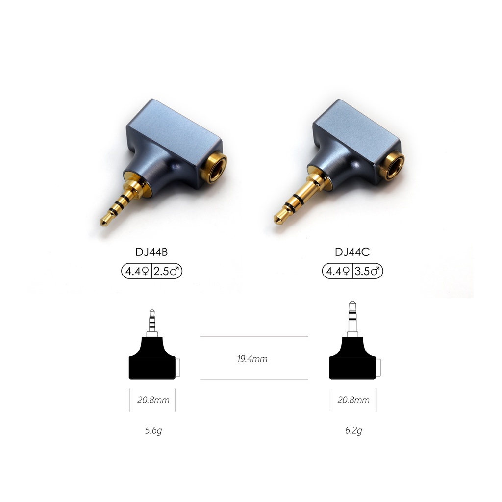 Dd ddHiFi All New DJ44B/DJ44C Mark II, 4.4mm Female to 2.5mm/3.5mm Male Adapter Headphone Untuk DAP/DAC/Amplifier Anda