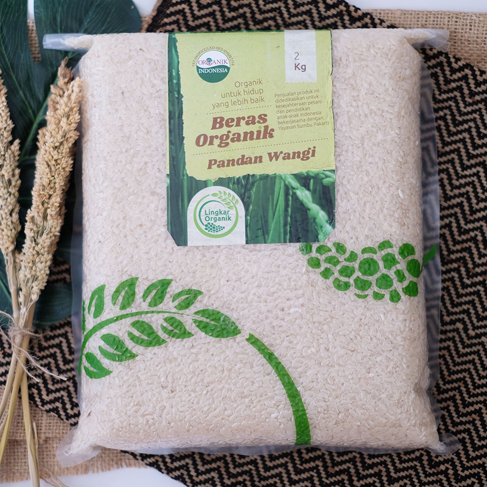 

Lingkar Organik Beras Organik Pandan Wangi Putih Organic White Rice 2 kg 2kg