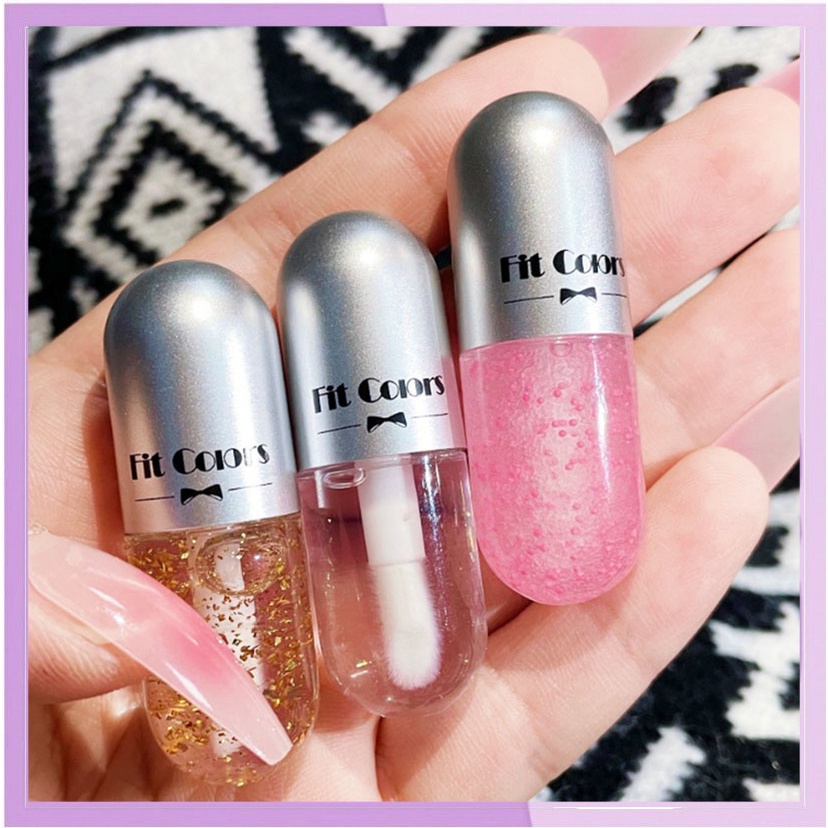 FIT COLORS Glitter Lip Oil Capsule Lip Balm Moisturising Lips Pelembab Bibir Dan Menghasilkan Efek Gliiter  XX047