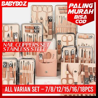 babyboz paket nail art set manicure pedicure alat perawatan kuku clipper clippers gunting pinset