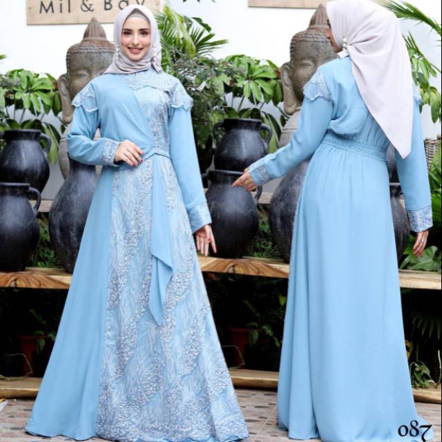 Gamis Pesta Elegant Ceruty Tile Sameera