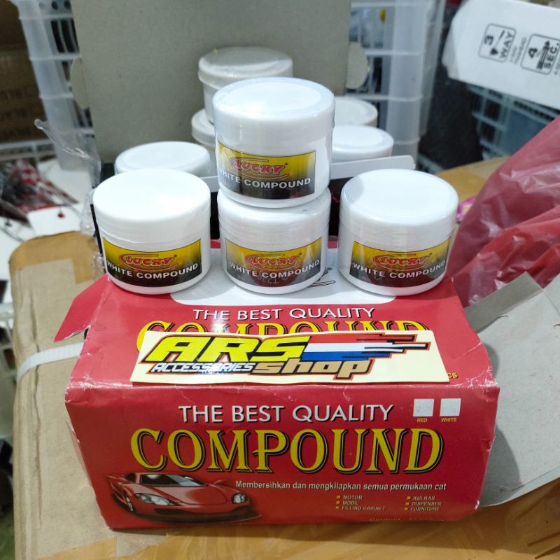 JAGUAR / LUCKY White Red Compound- Kumpon Kompon Putih Halus - Merah Kasar penghilang baret lecet pa