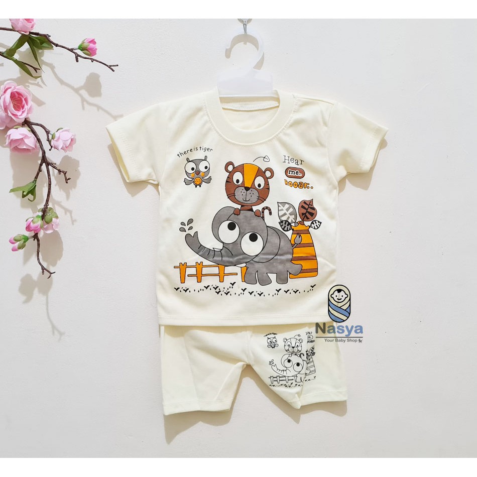 [J-008] Setelan Baju Bayi Pendek / Pakaian Laki-laki &amp; Perempuan Murah Newborn (0-6 bulan)