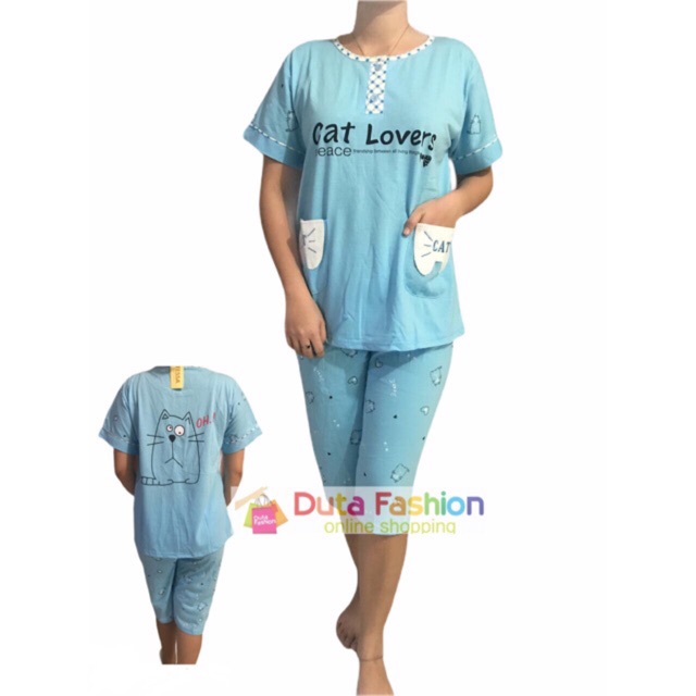 BAJU TIDUR KULOT TESSA - PIYAMA 3/4 JUMBO TESSA