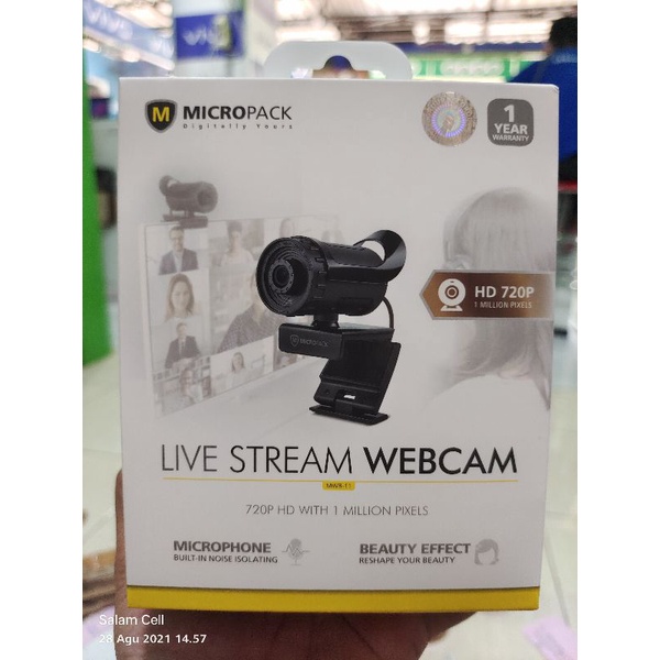 Micropack MWB 11 HD WebCam 720P Built in Mic with Beauty Effect for Computer, Laptop