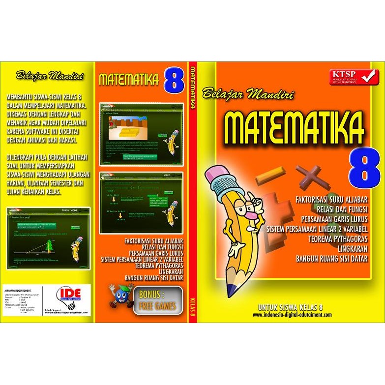 Cd Pelajaran Matematika Smp Kelas 8 Ktsp Shopee Indonesia