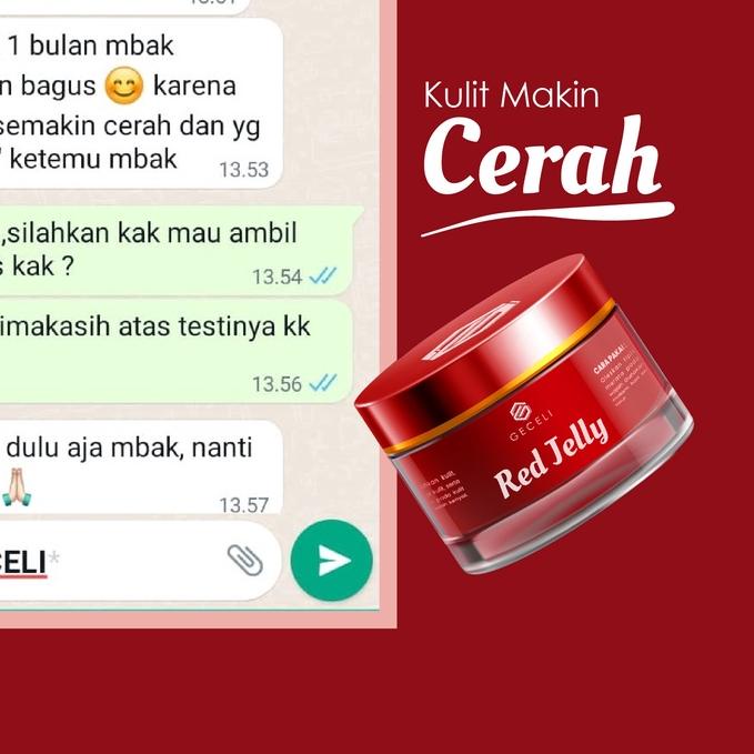 ۩ GECELI RED JELLY EXTRA GLOWING WHITENING / Krim Wajah Red Jelly Glowing 3x Bikin Glowing Cepat ➻