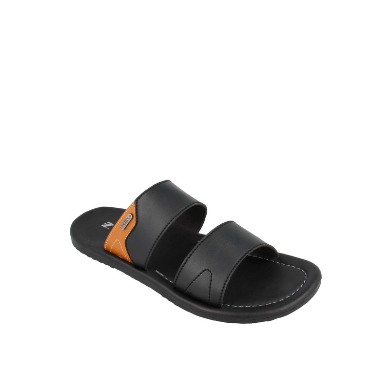 SANDAL SLIDE PAKALOLO PRIA ORIGINAL CASUAL KULIT ASLI HITAM PB49