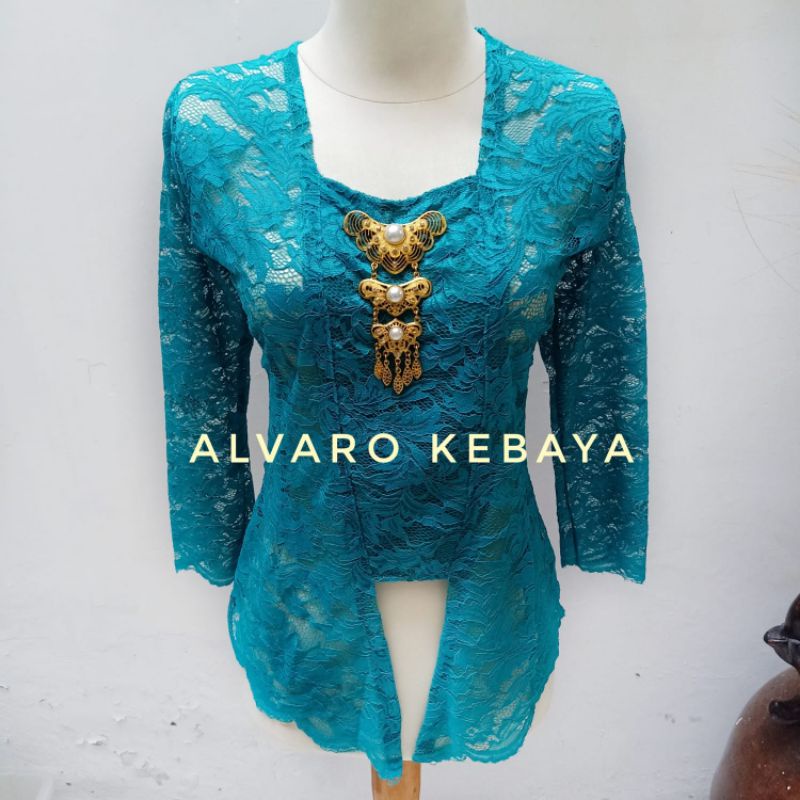 Atasan kebaya jadi brukat halus strait melar -  kutubaru stretch brokat modern real pict ready stock langsung pakai brukat halus best seller cantik murah kondangan wisuda baju jawa wanita tradisional-5