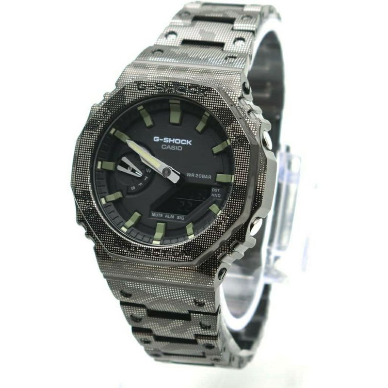 Jam Tangan Casio G-Shock GA2100 GA-2100 Custom Strap and Bezel Army Look