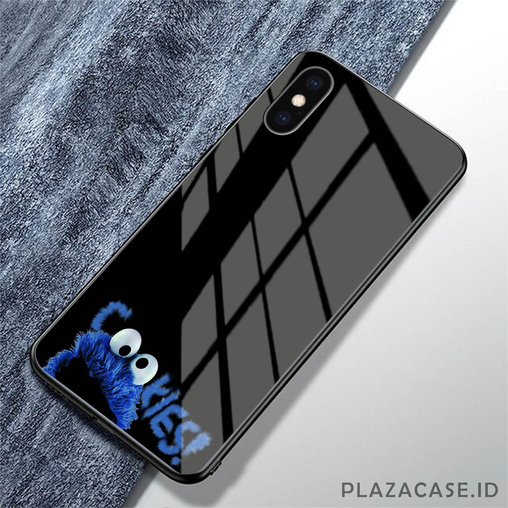 [K36] Soft Case Glass Cookie Monster For All Type Oppo/Vivo/Xiaomi/Samsung/Iphone/Realme