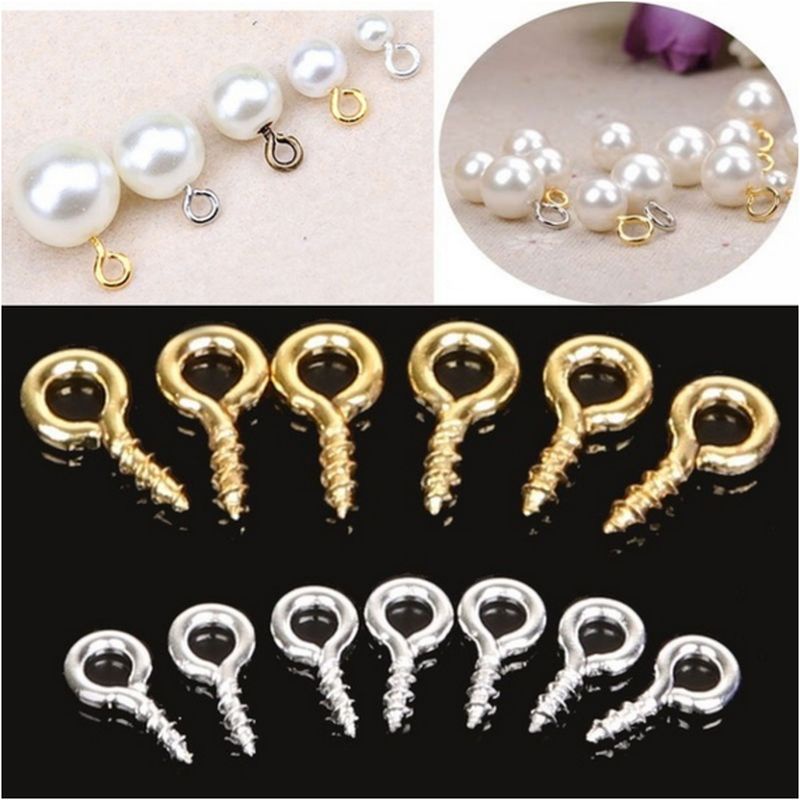 Pin Mata Sekrup Ulir Mini Jepit Kait Untuk Membuat Perhiasan DIY 300 Pcs Mutiara Manik-Manik Eyepins Liontin