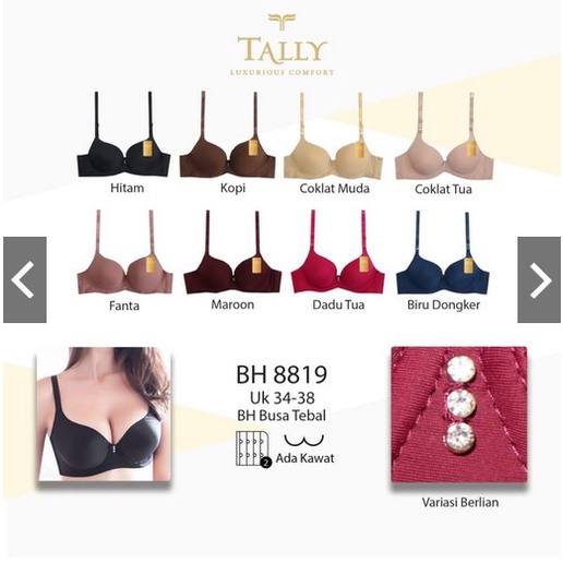 TALLY 8819 BRA Push Up Busa Tebal Berkawat BH Underwear