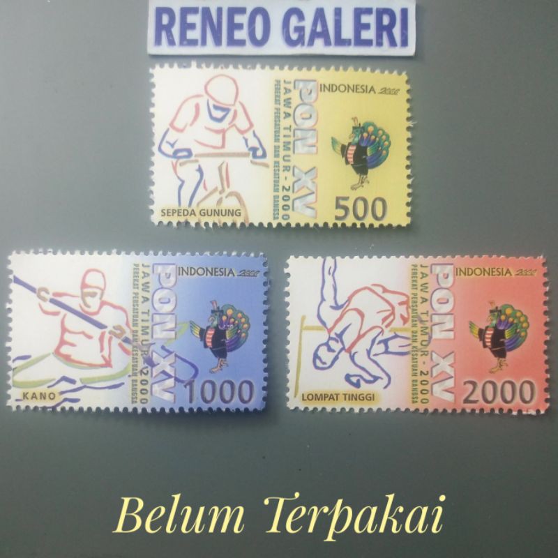 

(3pc) Set pecahan Lengkap Perangko seri PON XV Jawa Timur Tahun 2000 paket Prangko Pekan olahraga Nasional