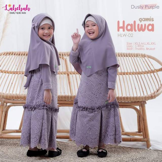 GAMIS ANAK HALWA DUSTY PURPLE BY LABELLA