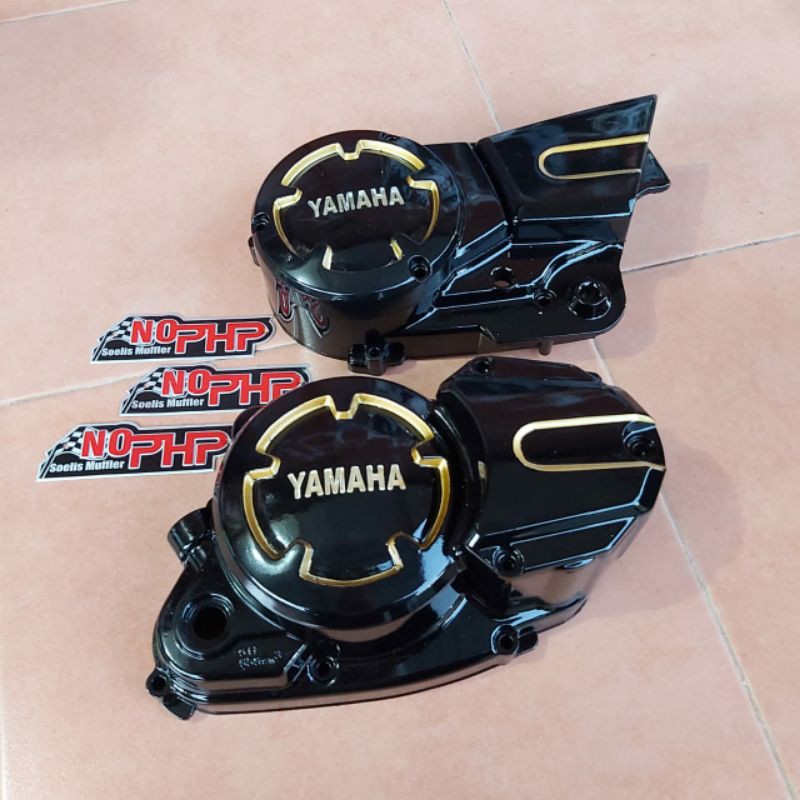 Kalter RX King New Bak Mesin sepasang Kanan dan Kiri Hitam List Gold/Emas