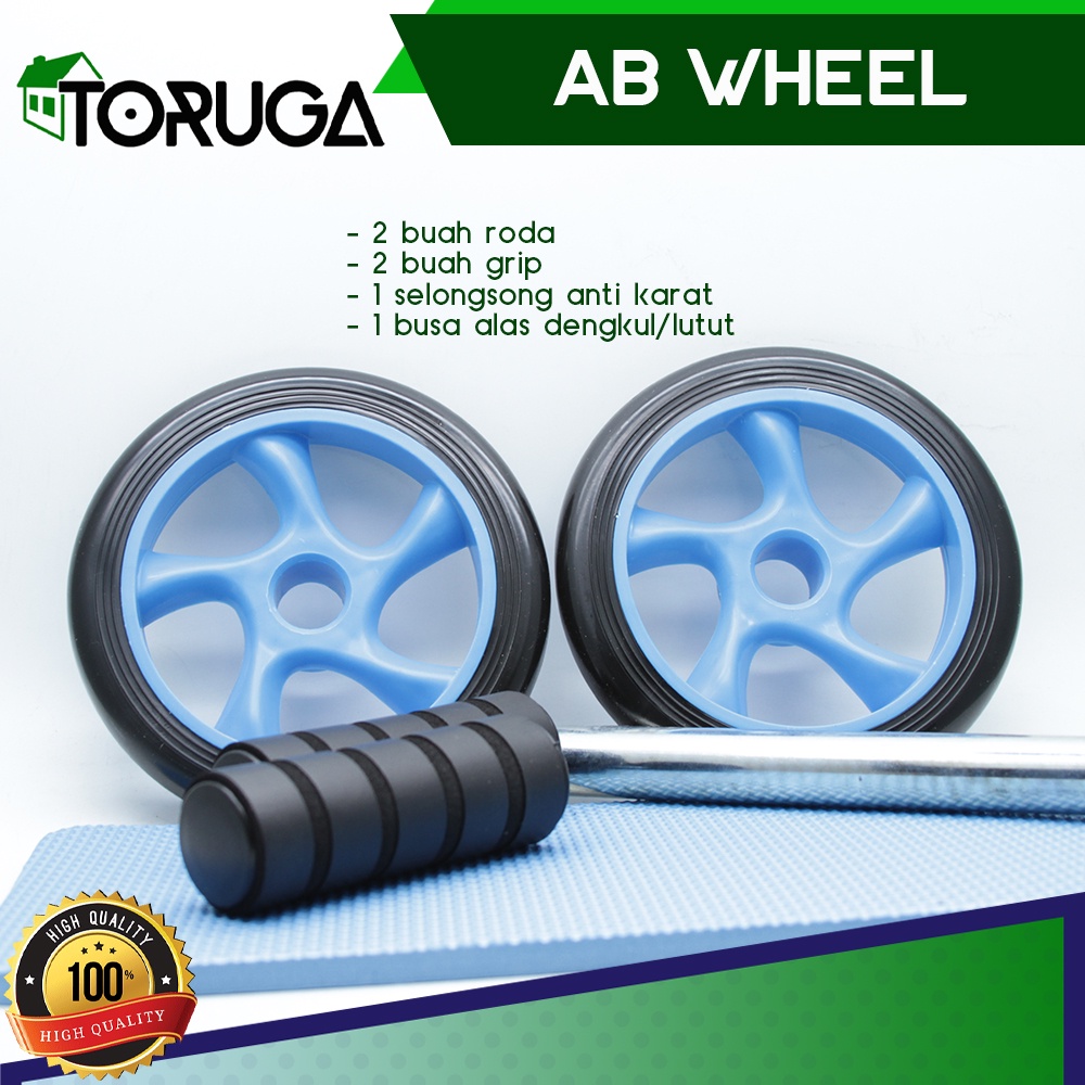 AB WHEEL - Ab roller double wheel / Alat  bantu Olahraga Gym sit up push up