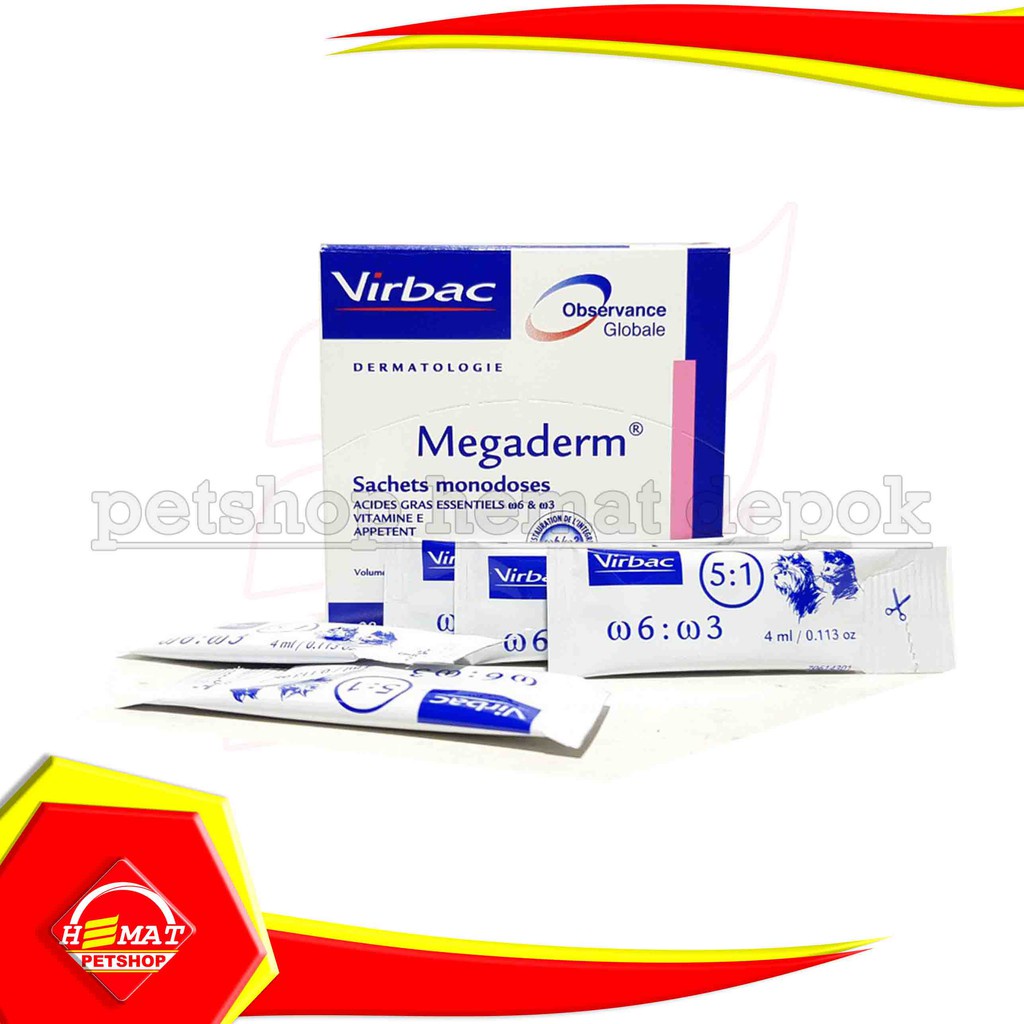 Virbac Megaderm 4 ml Vitamin Bulu Kucing Dan Anjing Sachet 4ml