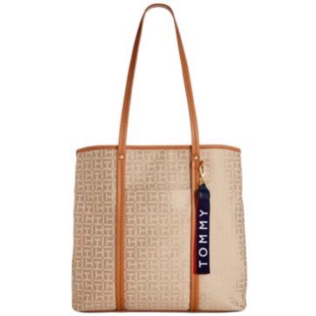 Tommy Hilfiger Roma Monogram Jacquard Tote Bag/TH Tote Bag/Tas Wanita