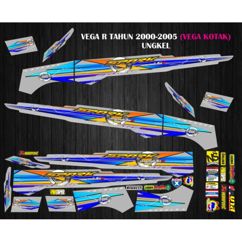 STIKER STRIPING DECAL VARIASI VEGA R 2000-2005 SPARK UNGKEL