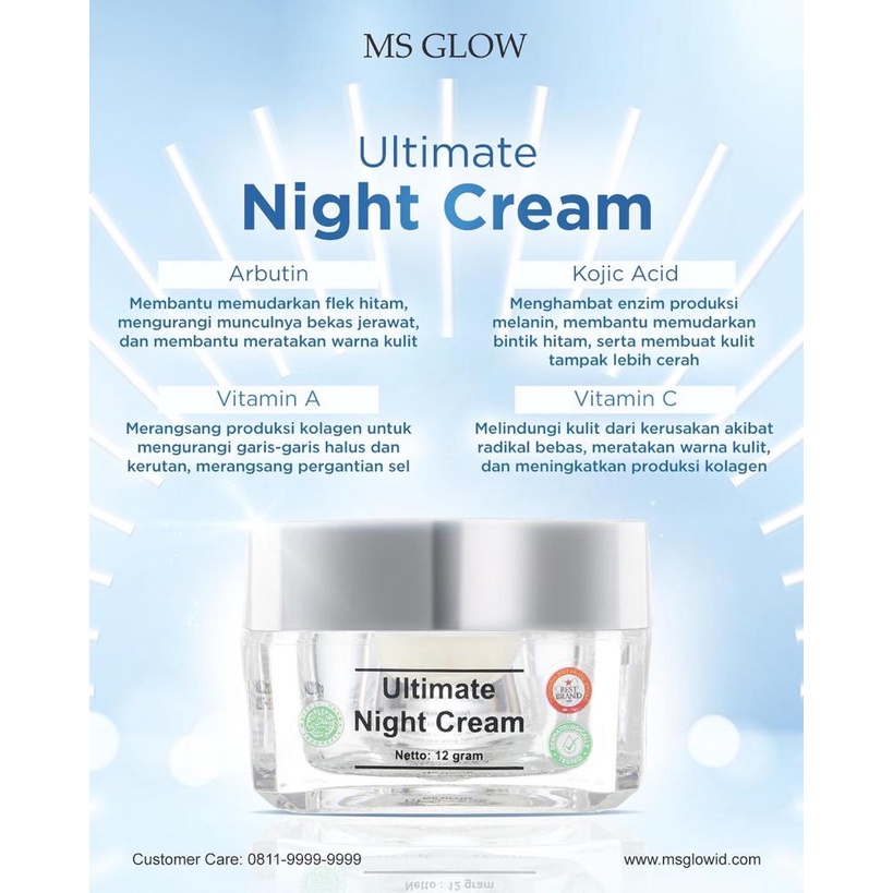 MS GLOW Ultimate Night Cream 12gr