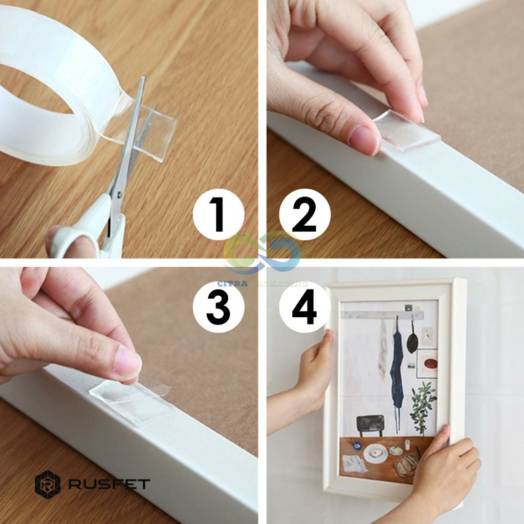 

Double Tape Bening AJAIB 30MM X 2 M ( TEBAL 2 MM) RUSFET TERMURAH HARGA PABRIK