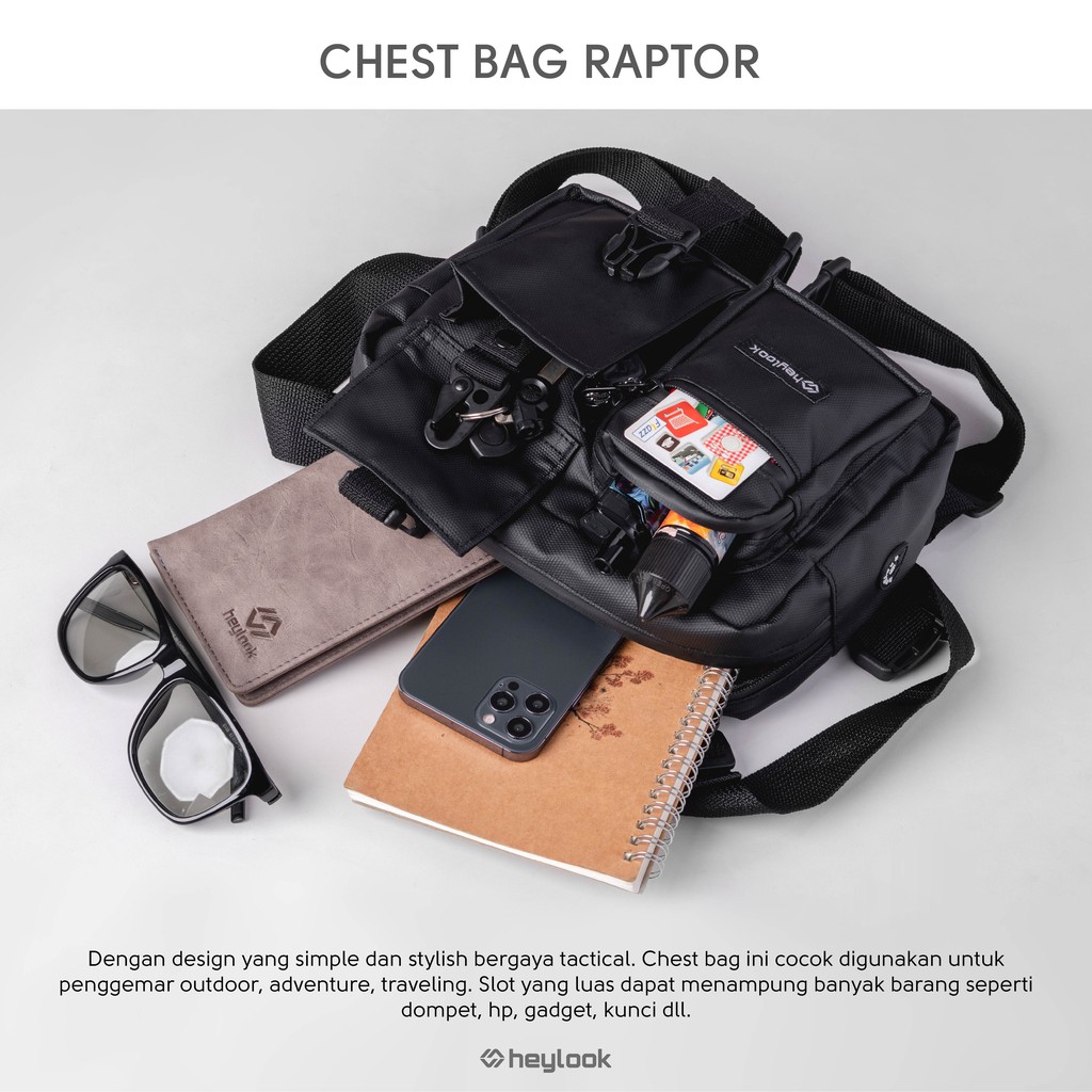 HEYLOOK Project - Chest Bag Waterproof RAPTOR Tas Dada Tactical Rig Bag Outdoor