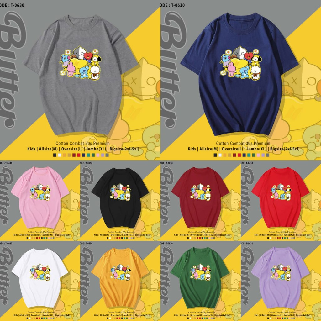 T-SHIRT / KAOS KPOP BUTTER BT21 / HARGA TERMURAH / ARMY INDONESIA