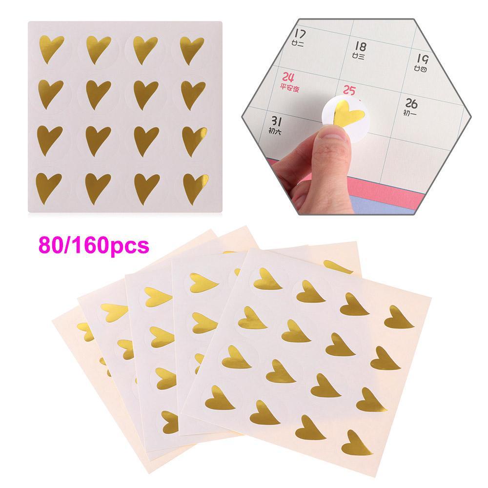 Preva 80/160pcs Handmade Stiker Suvenir Pernikahan Bronzing Baking Perhiasan Penyegelan Craft Cinta Hati