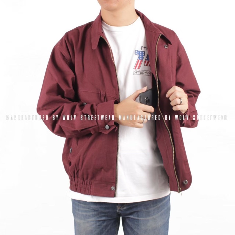 WOLV ORIGINAL Jaket Pilot Jaket Flight Jaket Vintage Jaket Bomber Maroon