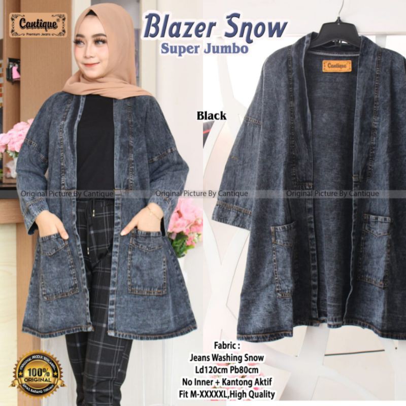 BLAZER SNOW SUPER JUMBO by CANTIQUE (BLAZER JEANS WANITA) Blazer jeans rekomended