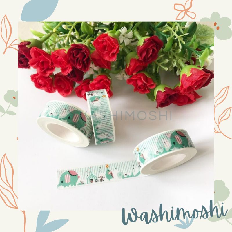 

Washimoshi Masking Washi Tape Circus Design / Washitape motif Sirkus (10 meter)