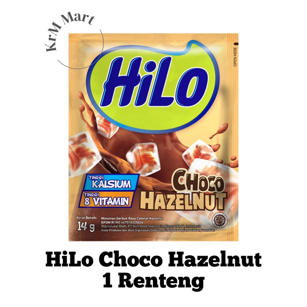 

Hilo Choco Hazelnut 1 Renteng renceng isi 10 Sachet