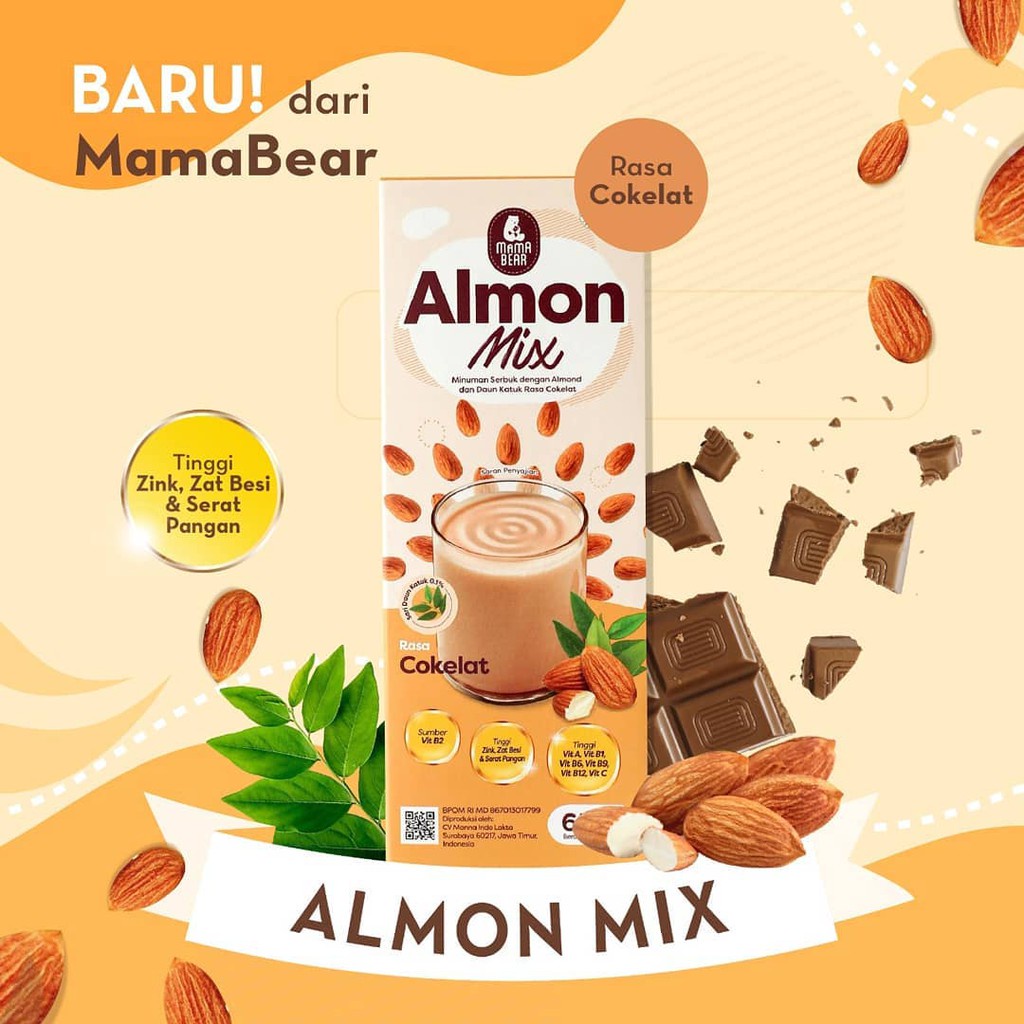 *FRAULEINCO* Mama Bear ALMONMIX Pelancar ASI Booster Mamabear Almond Rasa Cokelat Alpukat Taro BPOM Halal