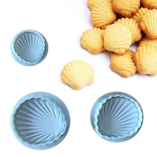 Plunger Cutter Shell Cetakan Fondant Cookies Cutter Kerang