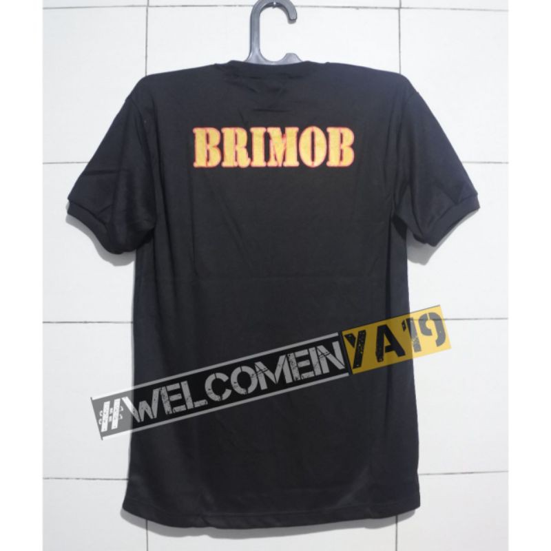 Kaos Lengan Pendek Brimob Hitam / Kaos Oblong Brimob Hitam Logo