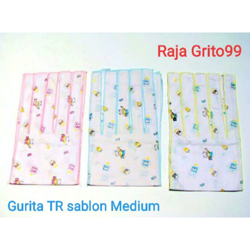 Gurita Bayi TR sablon Medium (Grosir 12pcs) Gurita Baby Putih Sablon 1 lusin / Grita TR Print M / Grito ikat bayi motif