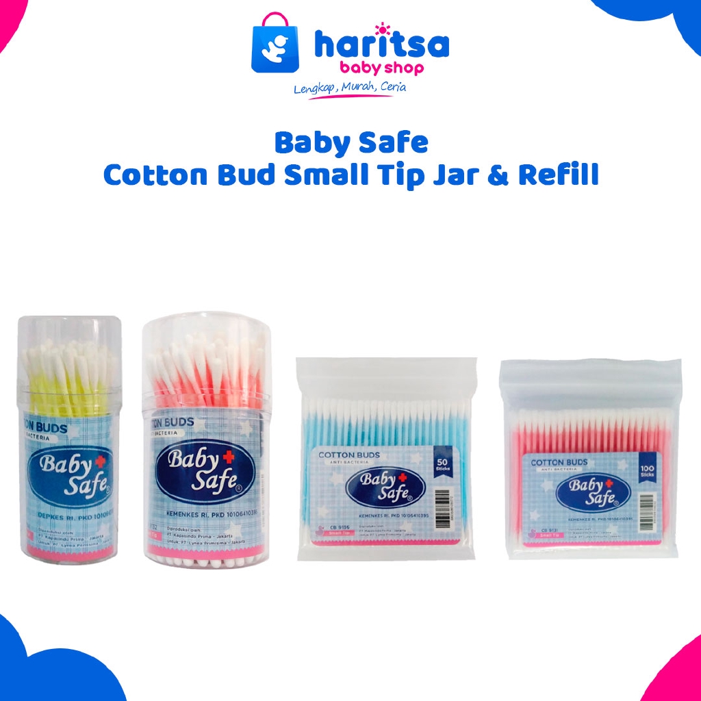 Baby Safe Cotton Bud Small Tip Jar &amp; Refill