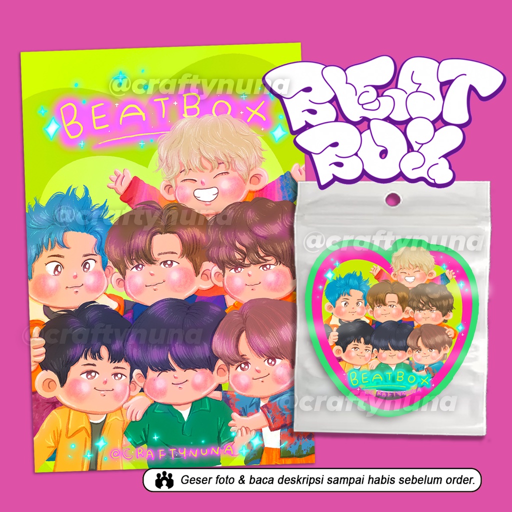 

(NC-031) NCT DREAM BEATBOX FAN ART PRINT & STICKER VINYL fanart fanmade kpop stiker deco cute lucu unik