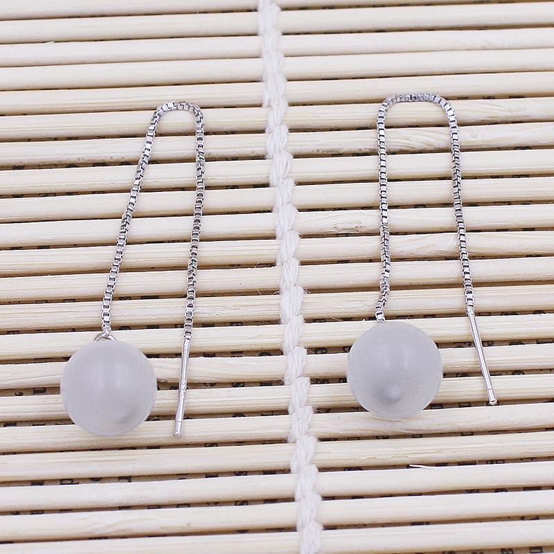 Anting Perak 925 Wanita Opal Mid-length Ear Cord Perhiasan Fashion