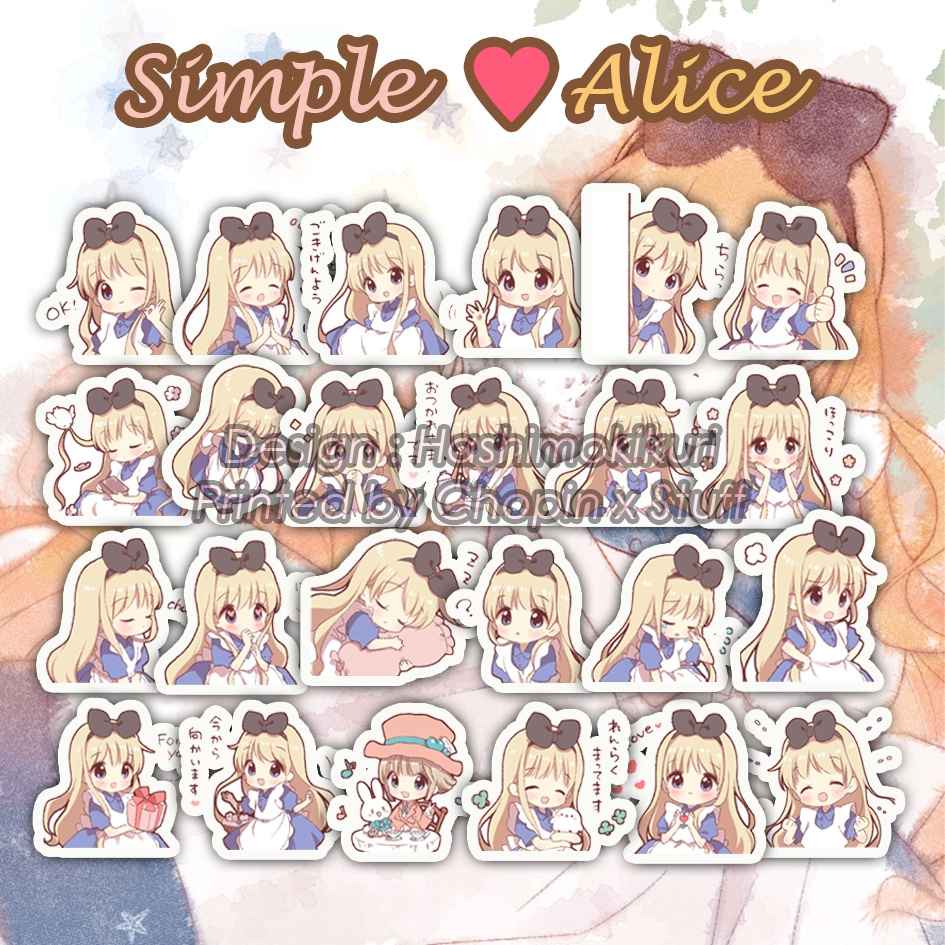 

Sticker Pack Simple Alice / Stiker Lucu Imut Gadis Kecil Blonde