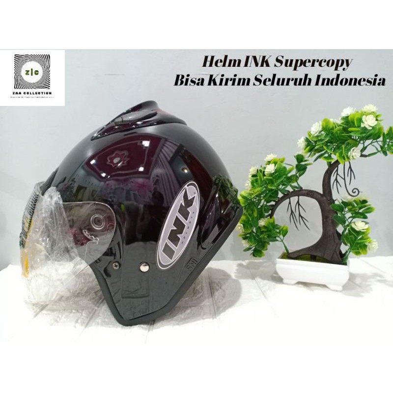 Helm INK SUPERCOPY Centro dan Double Visor Kaca Hitam Busa Tebal-Centro Hitam Metalic