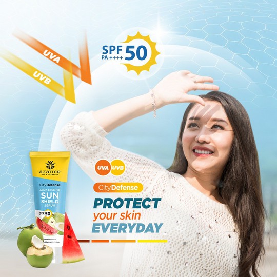 ⭐BAGUS⭐ AZARINE SUNSCREEN SERUM SPF 45 / 50 PA+++ Sun Protection Hydrasoothe / Aqua Essence Sun Shield