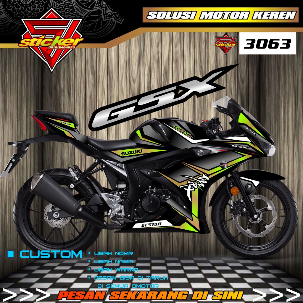 3063 Striping Sticker Motor GSX R 150-Stiker Suzuxi GSX R 150