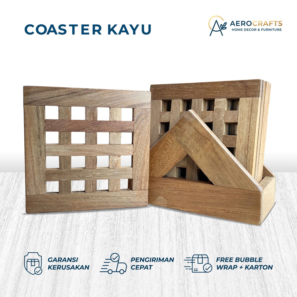 Jual Tatakan Gelas / Coaster Kayu / Tatakan Gelas Kayu / Tatakan Gelas