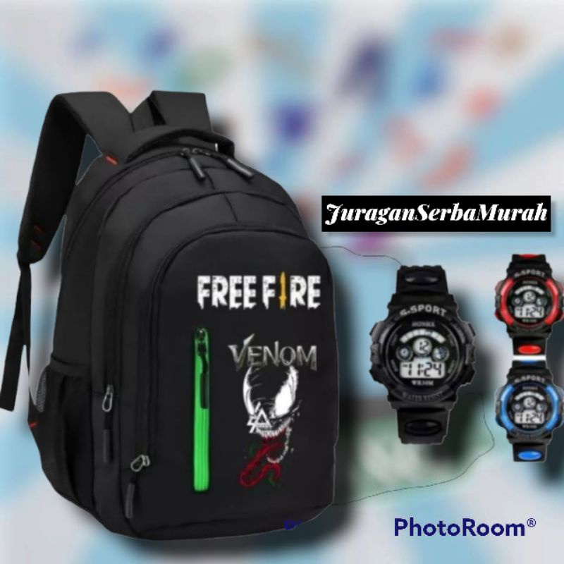 Tas Ransel Sekolah Anak Laki-Laki Karakter FF Dan Superhero Murah Venom