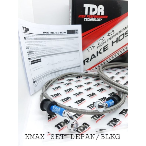 Kabel Selang Rem Nmax Non Abs / Set depan belakang TDR Racing Carbon selver TDR UK 110cm/210cm Pnp Nmax Non ABS