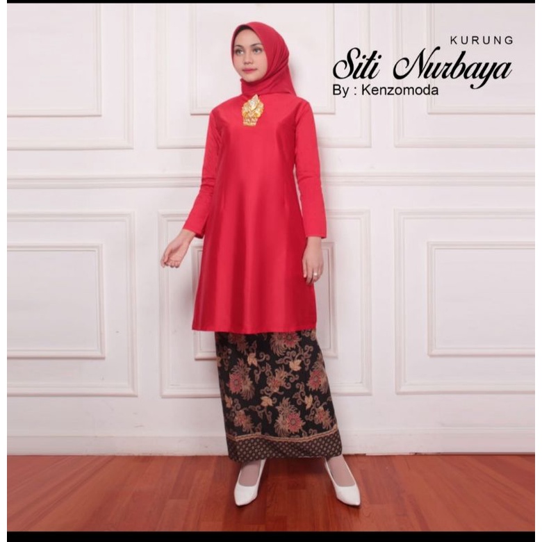 Setelan kebaya kurung melayu//kebaya kurung tafetta//kebaaya seragaman modern